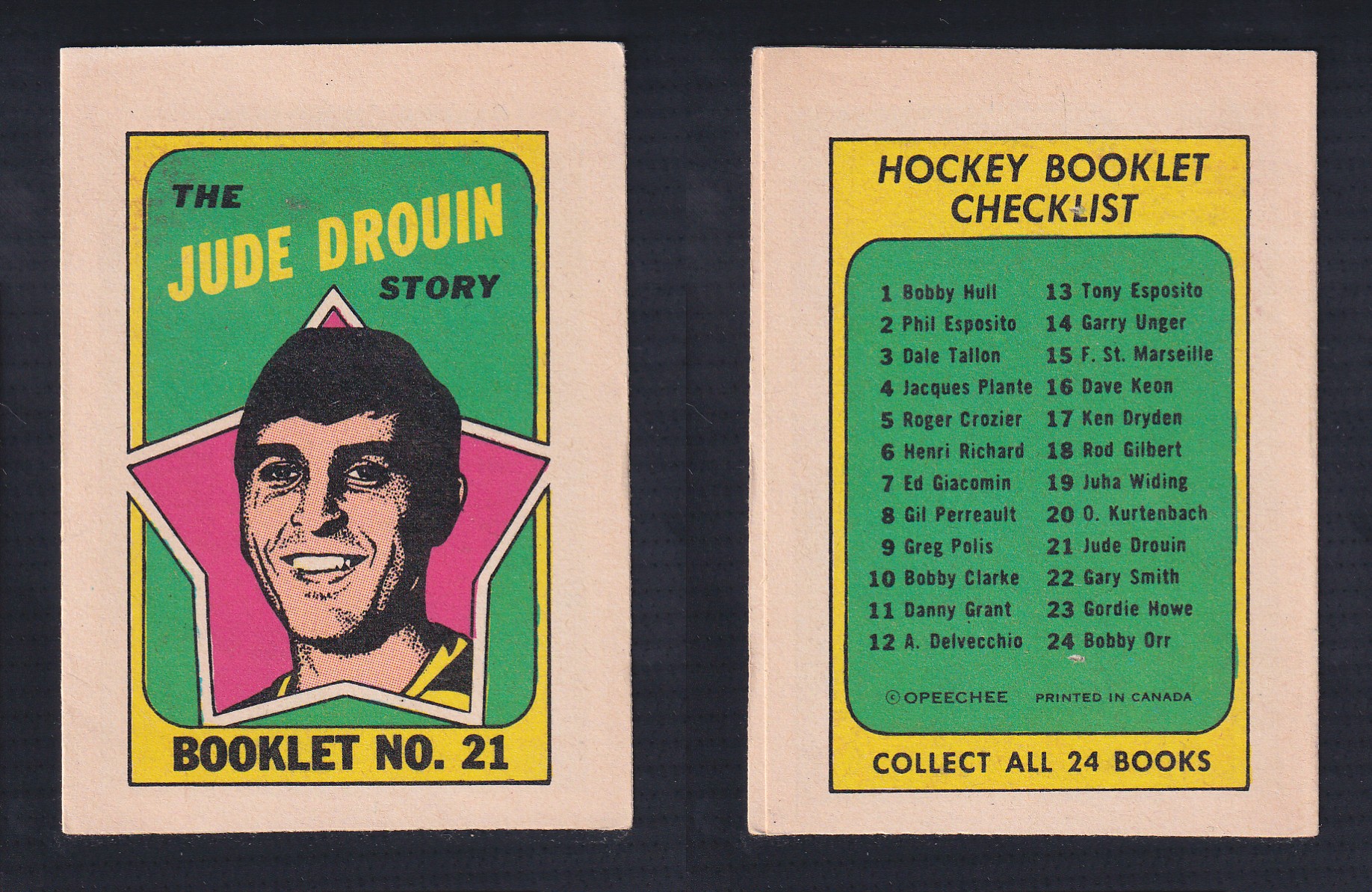 1971-72 O-PEE-CHEE STORY BOOKLET ENGLISH #21 J.DROUIN photo