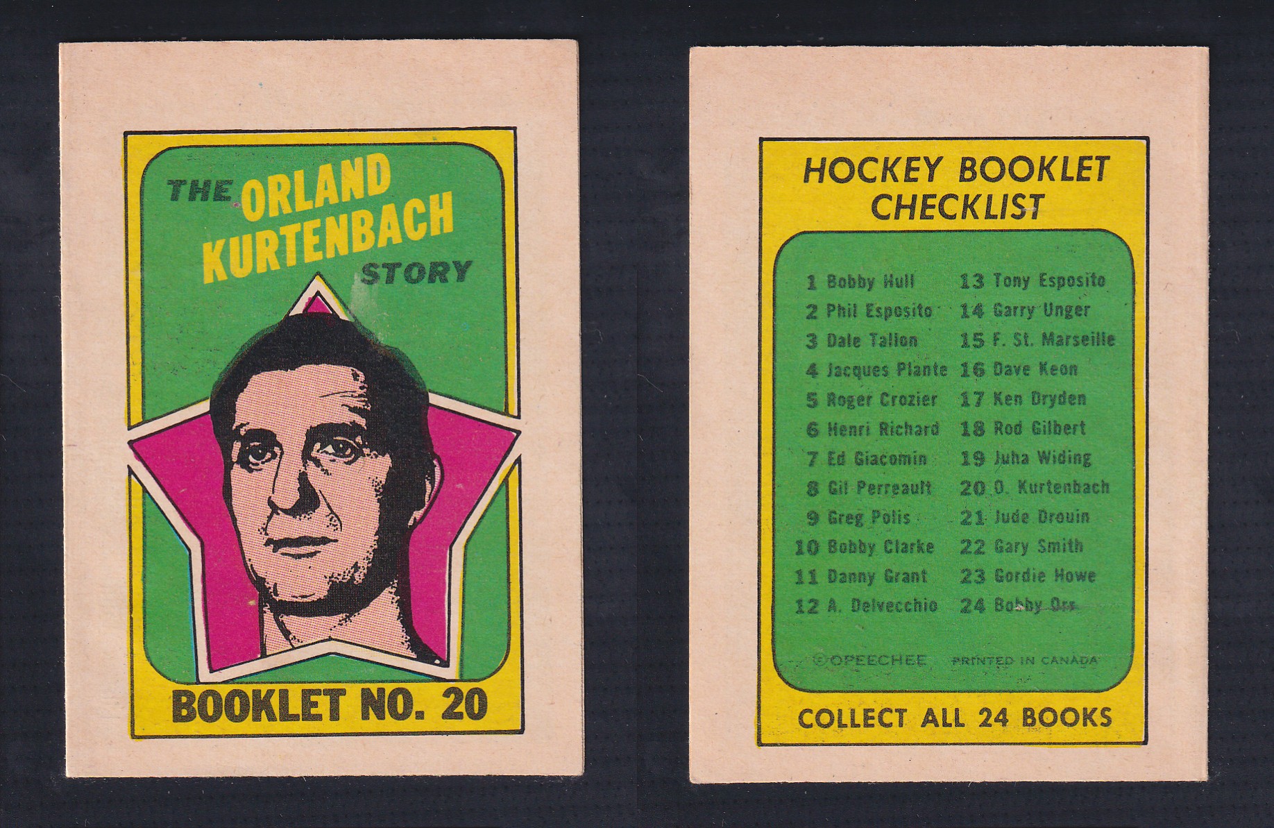 1971-72 O-PEE-CHEE STORY BOOKLET ENGLISH #20 O.KURTENBACH photo