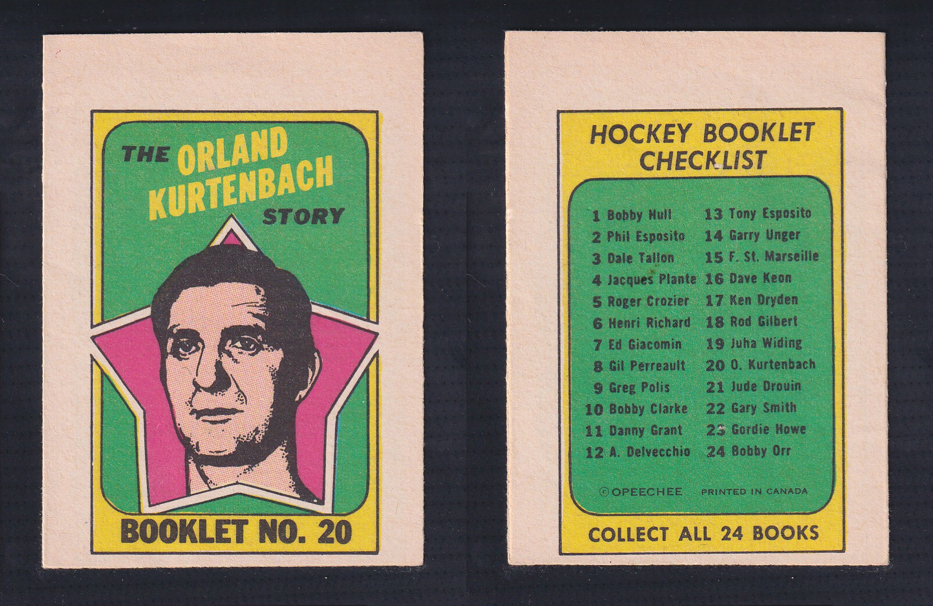 1971-72 O-PEE-CHEE STORY BOOKLET ENGLISH #20 O.KURTENBACH photo