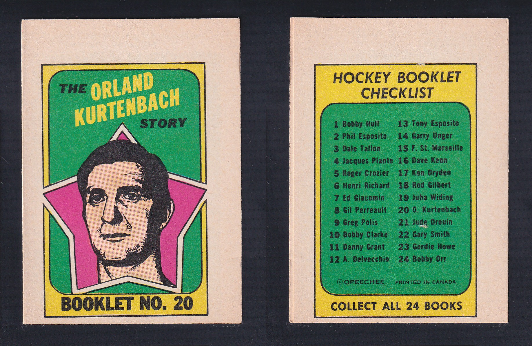 1971-72 O-PEE-CHEE STORY BOOKLET ENGLISH #20 O.KURTENBACH photo