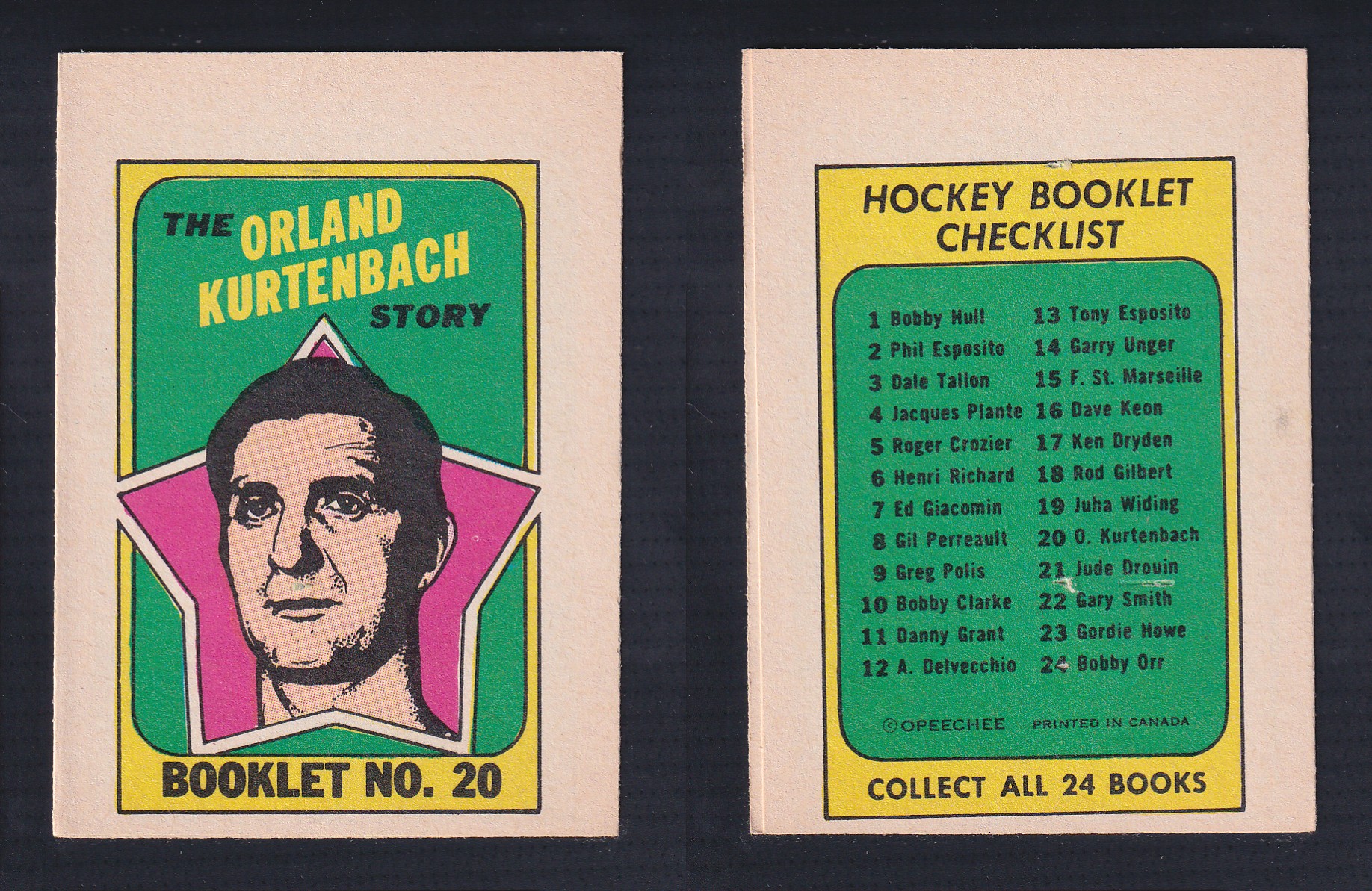 1971-72 O-PEE-CHEE STORY BOOKLET ENGLISH #20 O.KURTENBACH photo