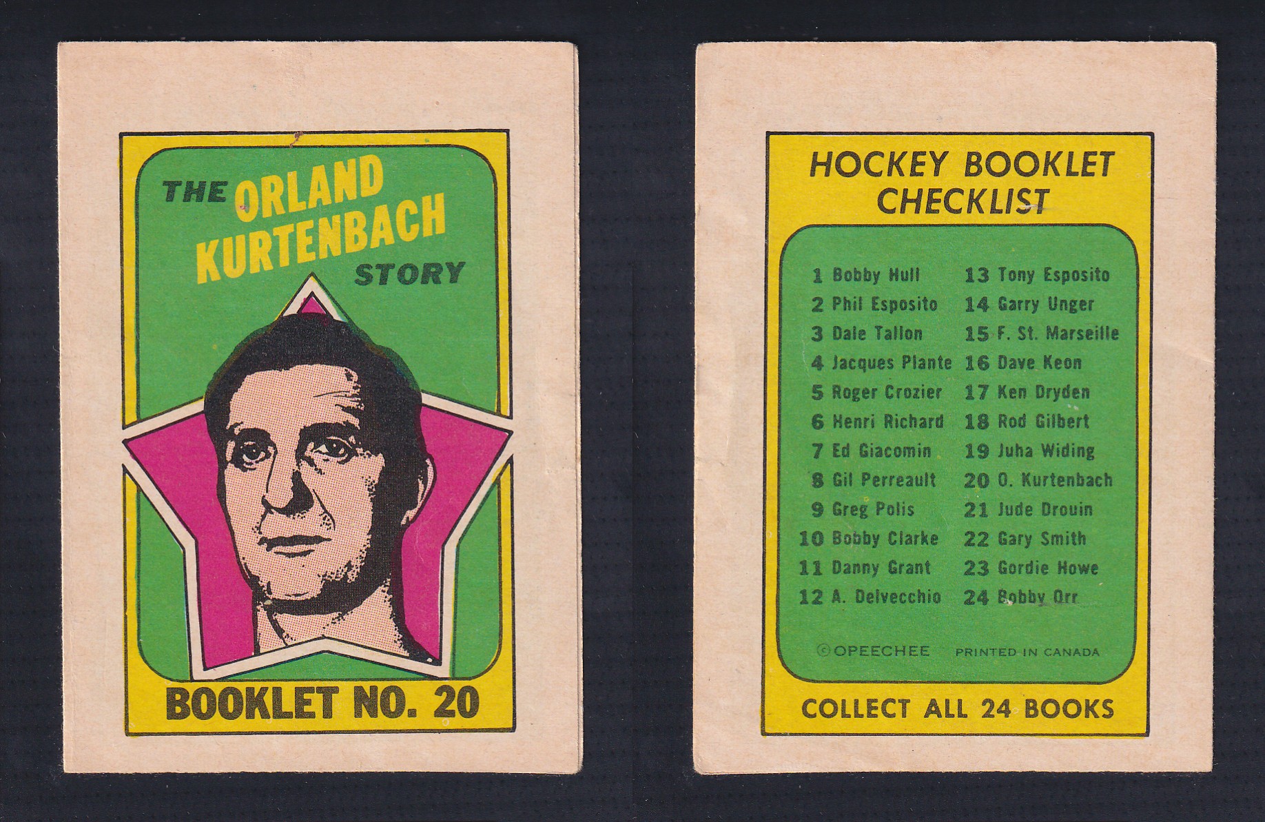 1971-72 O-PEE-CHEE STORY BOOKLET ENGLISH #20 O.KURTENBACH photo