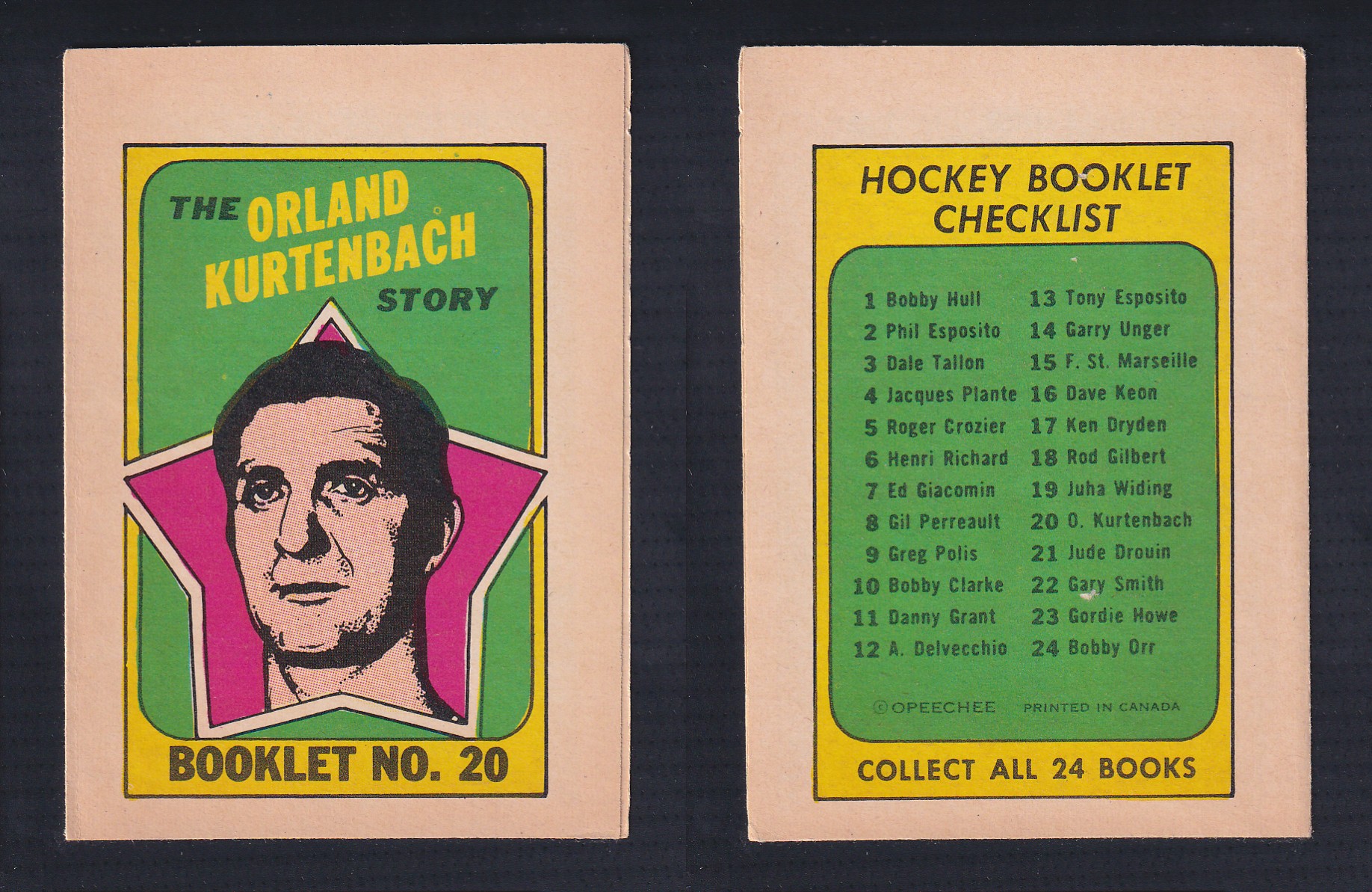 1971-72 O-PEE-CHEE STORY BOOKLET ENGLISH #20 O.KURTENBACH photo