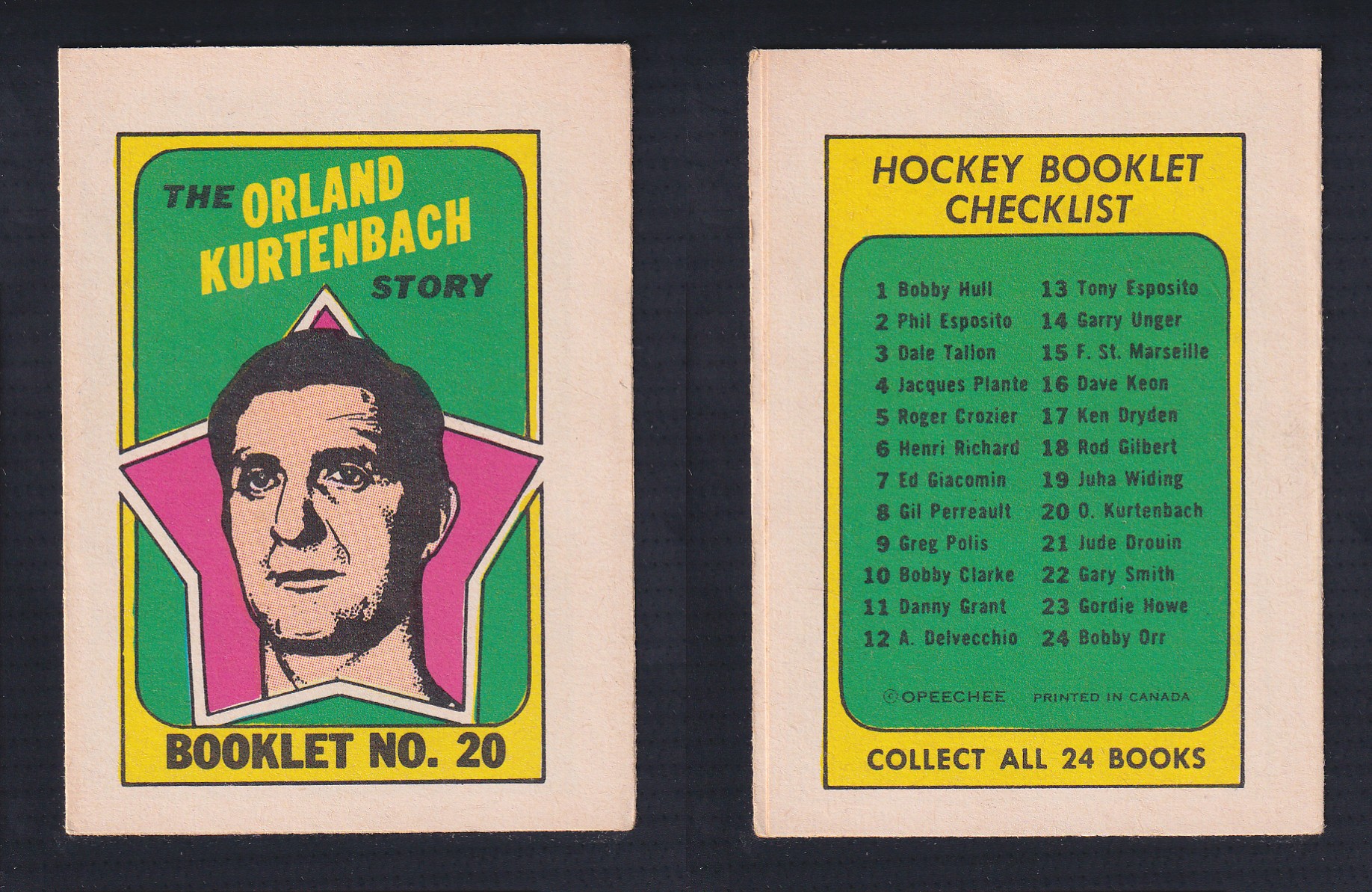 1971-72 O-PEE-CHEE STORY BOOKLET ENGLISH #20 O.KURTENBACH photo