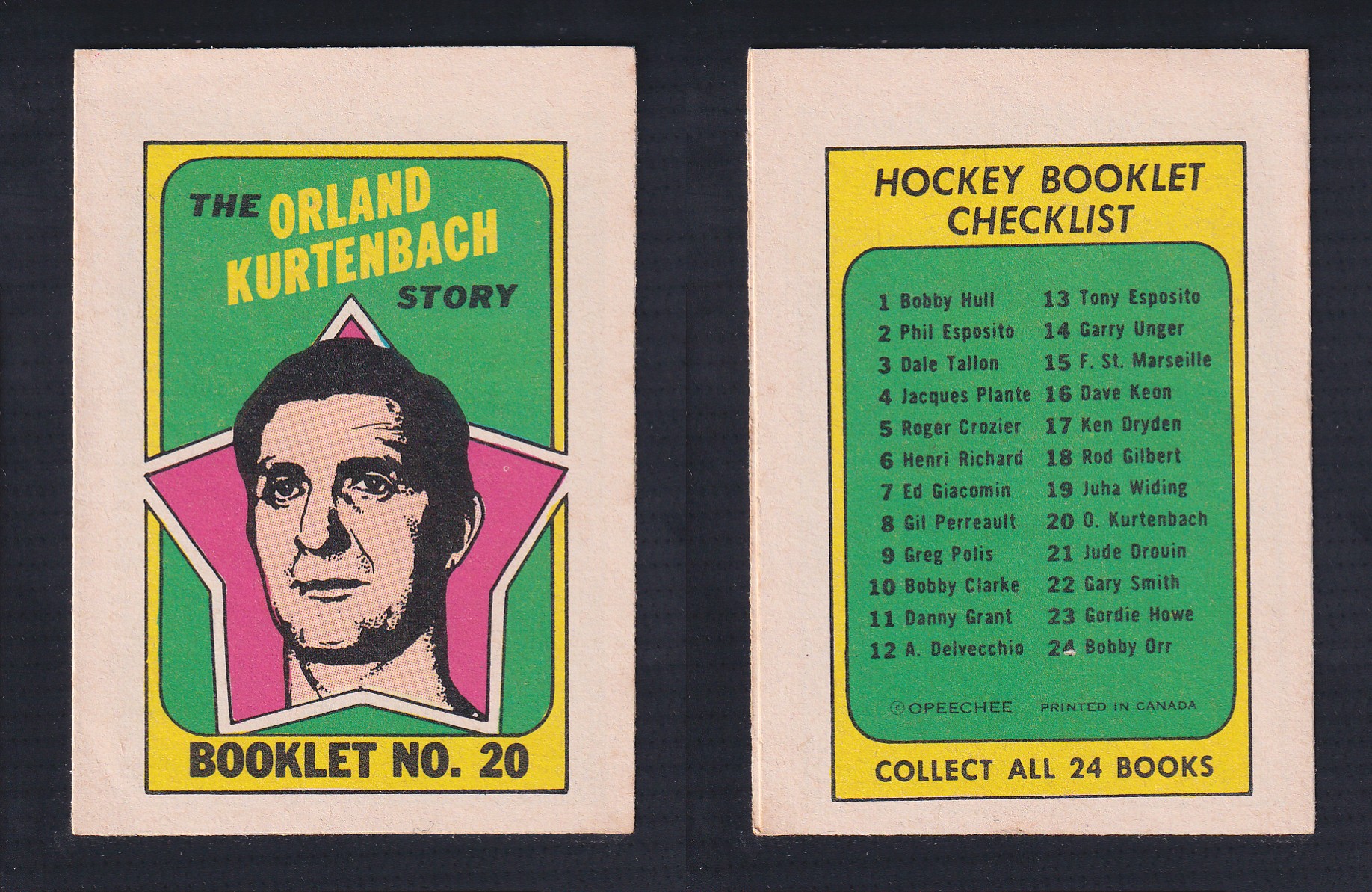 1971-72 O-PEE-CHEE STORY BOOKLET ENGLISH #20 O.KURTENBACH photo