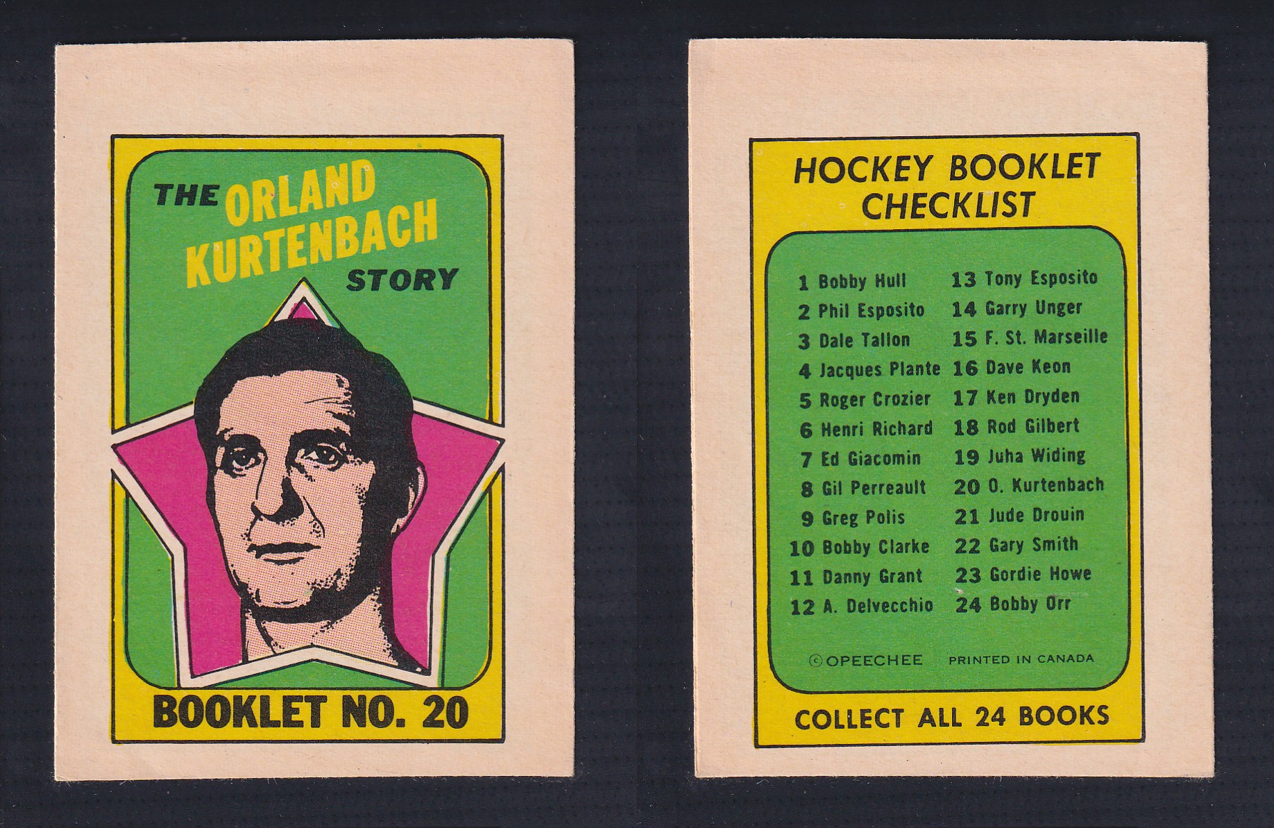 1971-72 O-PEE-CHEE STORY BOOKLET ENGLISH #20 O.KURTENBACH photo