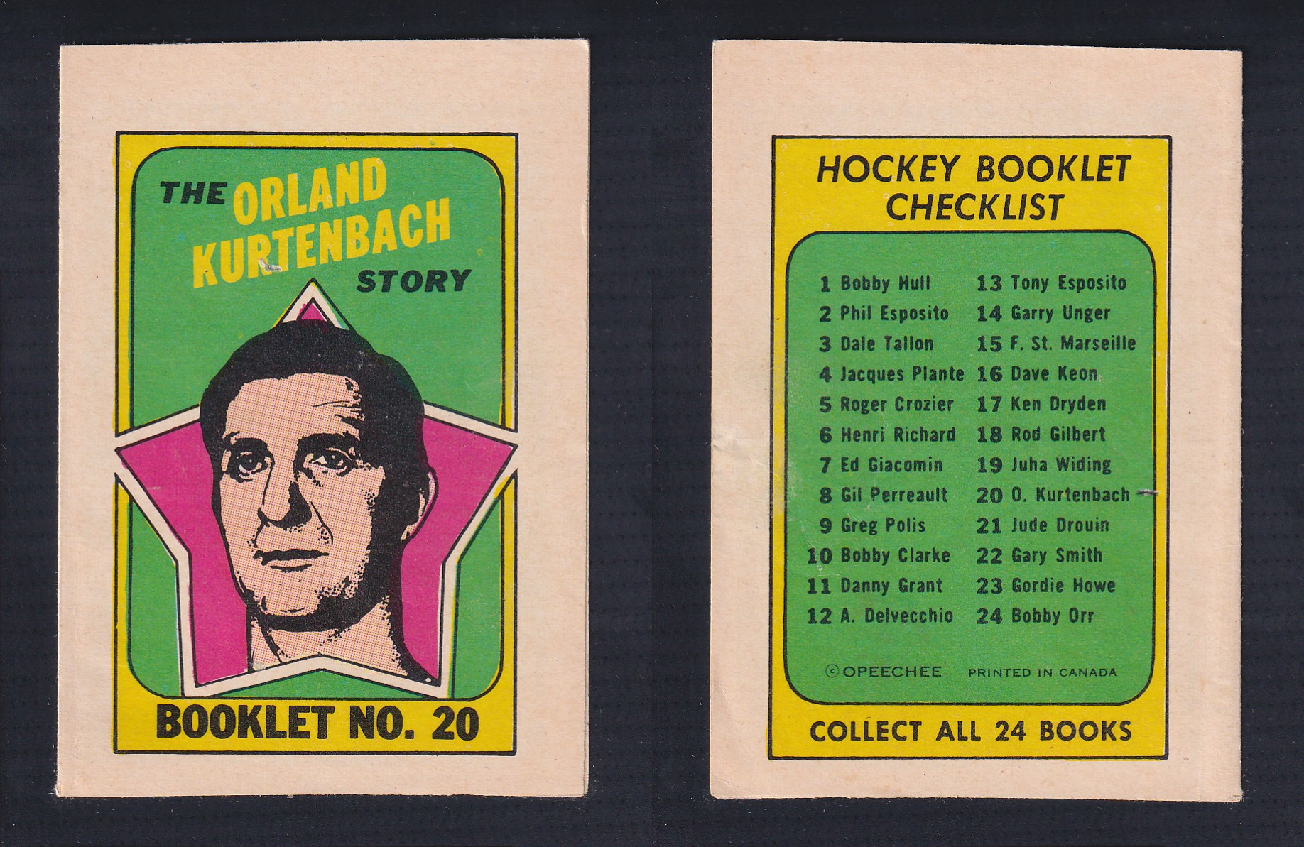 1971-72 O-PEE-CHEE STORY BOOKLET ENGLISH #20 O.KURTENBACH photo