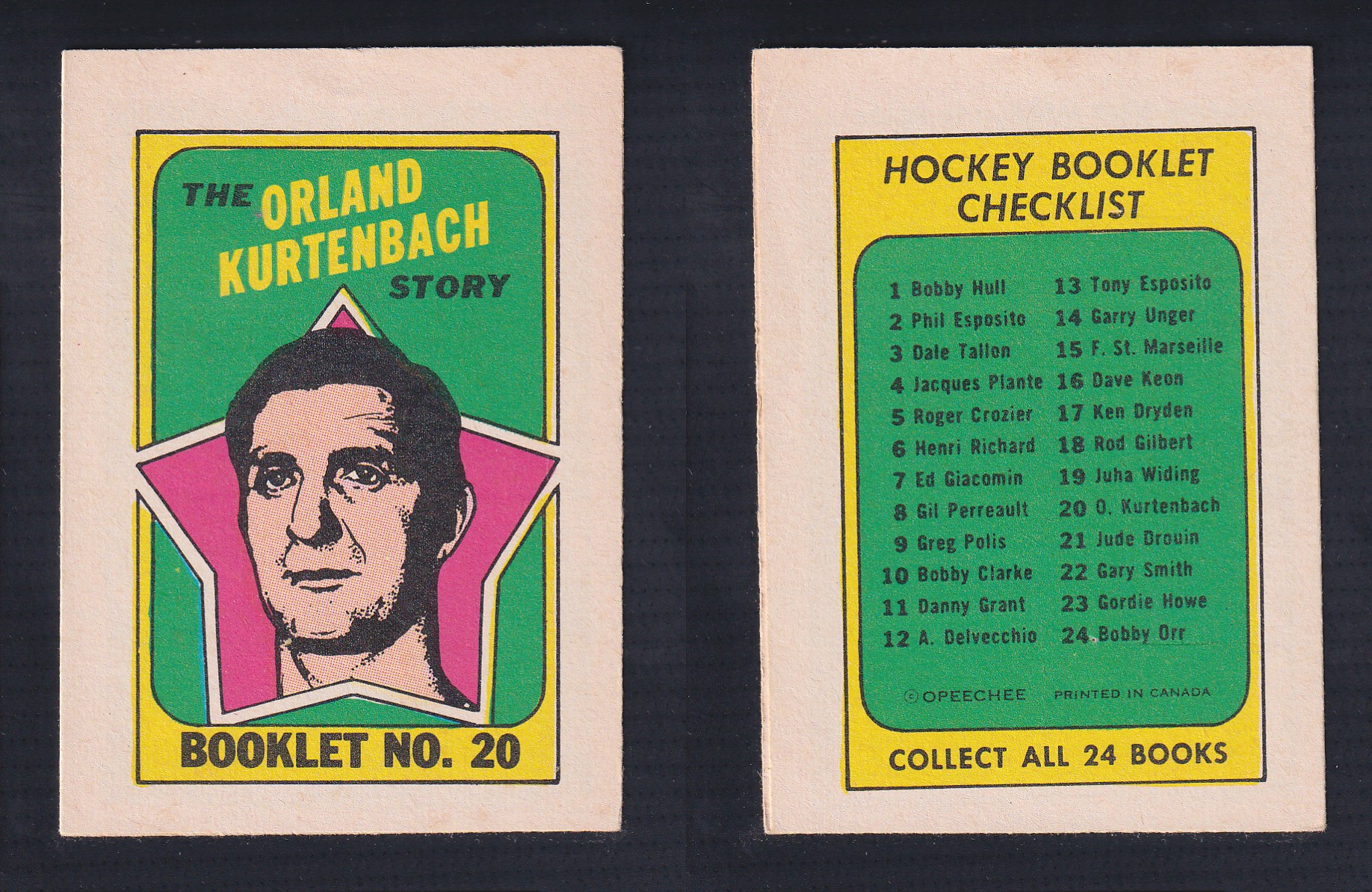 1971-72 O-PEE-CHEE STORY BOOKLET ENGLISH #20 O.KURTENBACH photo