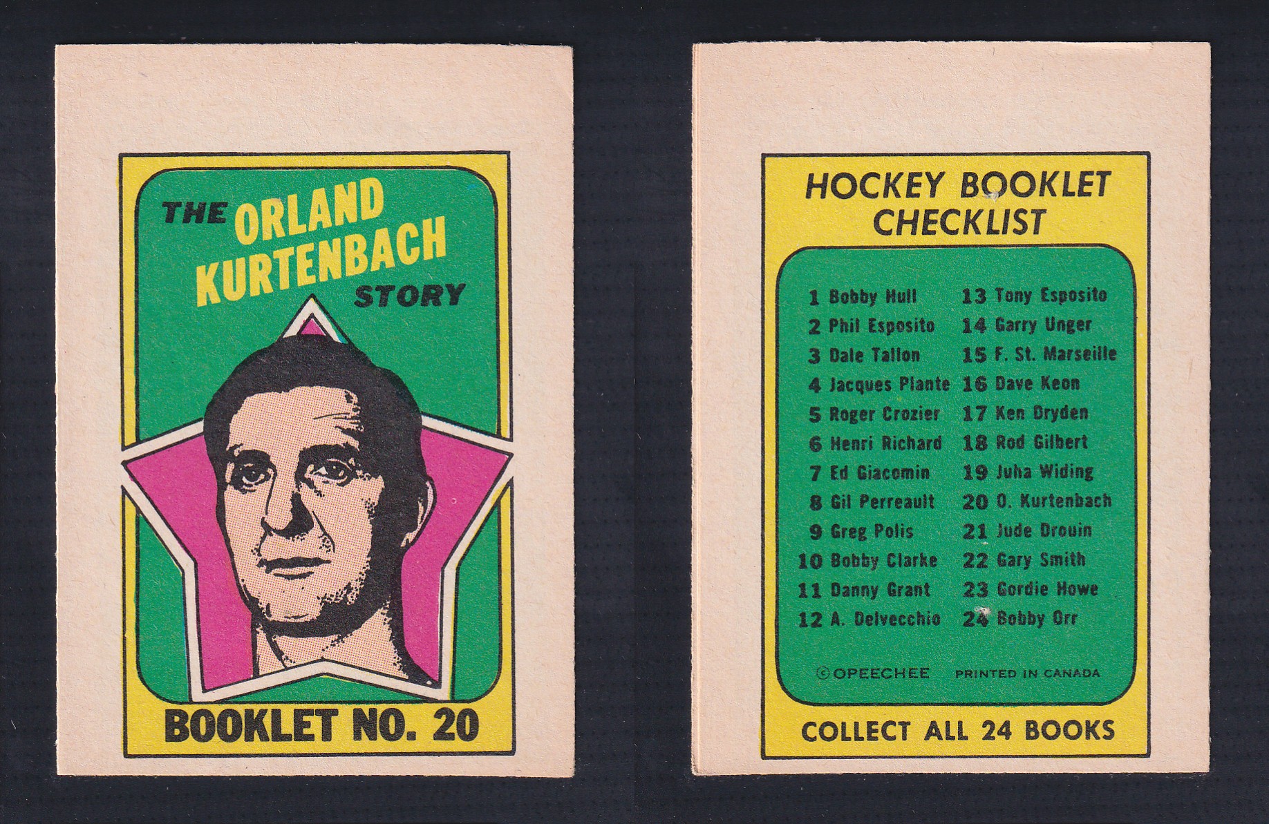 1971-72 O-PEE-CHEE STORY BOOKLET ENGLISH #20 O.KURTENBACH photo