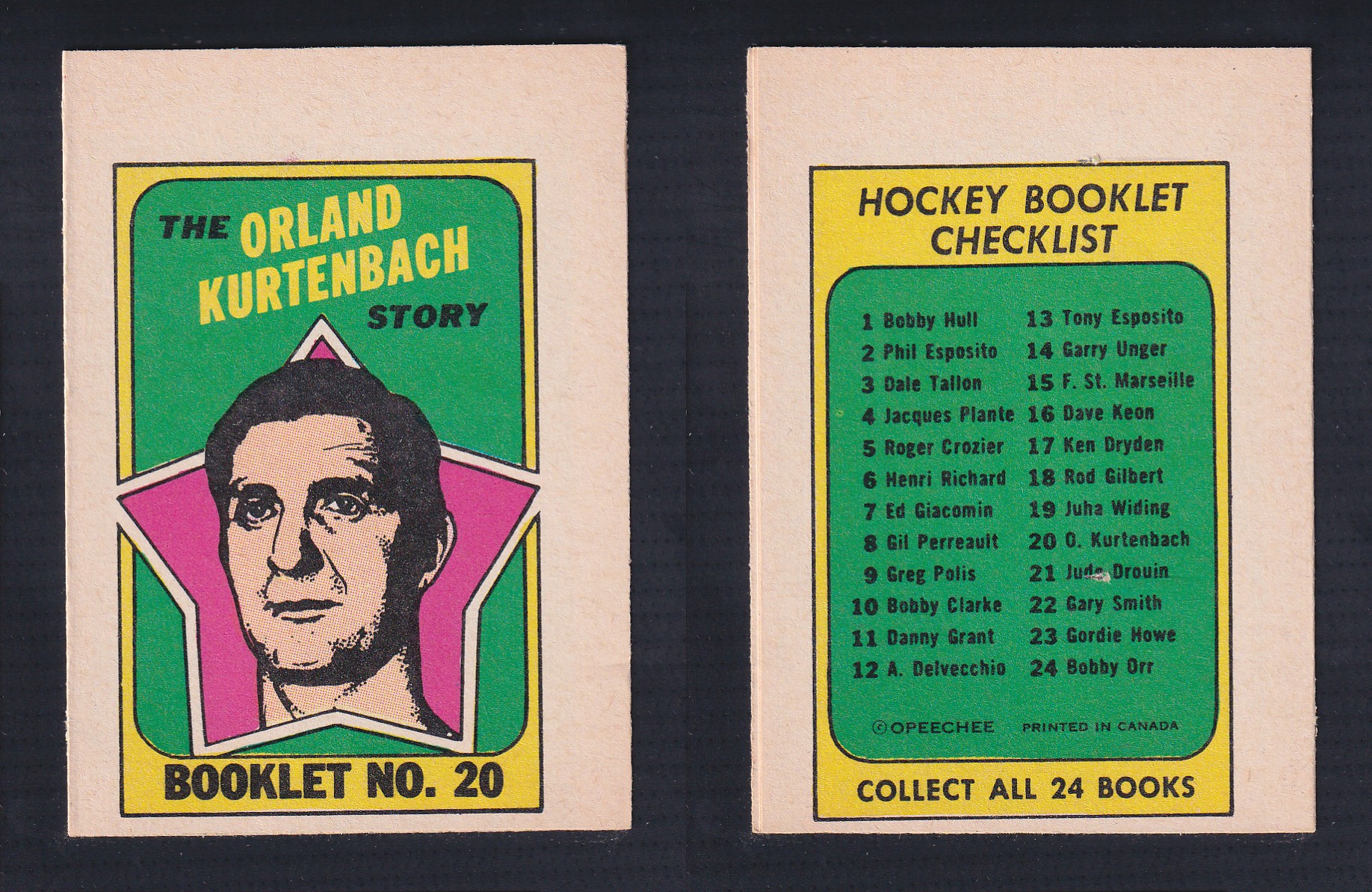 1971-72 O-PEE-CHEE STORY BOOKLET ENGLISH #20 O.KURTENBACH photo