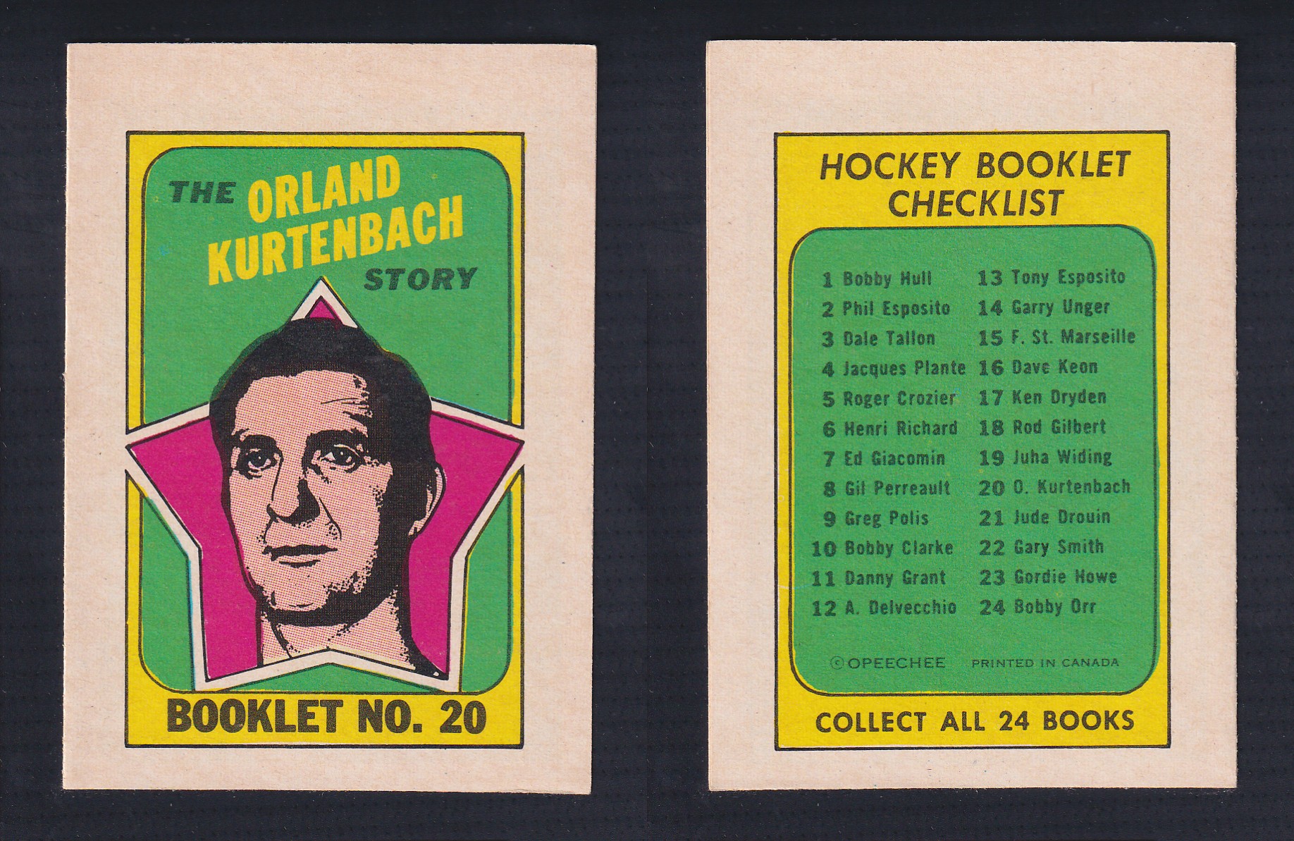 1971-72 O-PEE-CHEE STORY BOOKLET ENGLISH #20 O.KURTENBACH photo