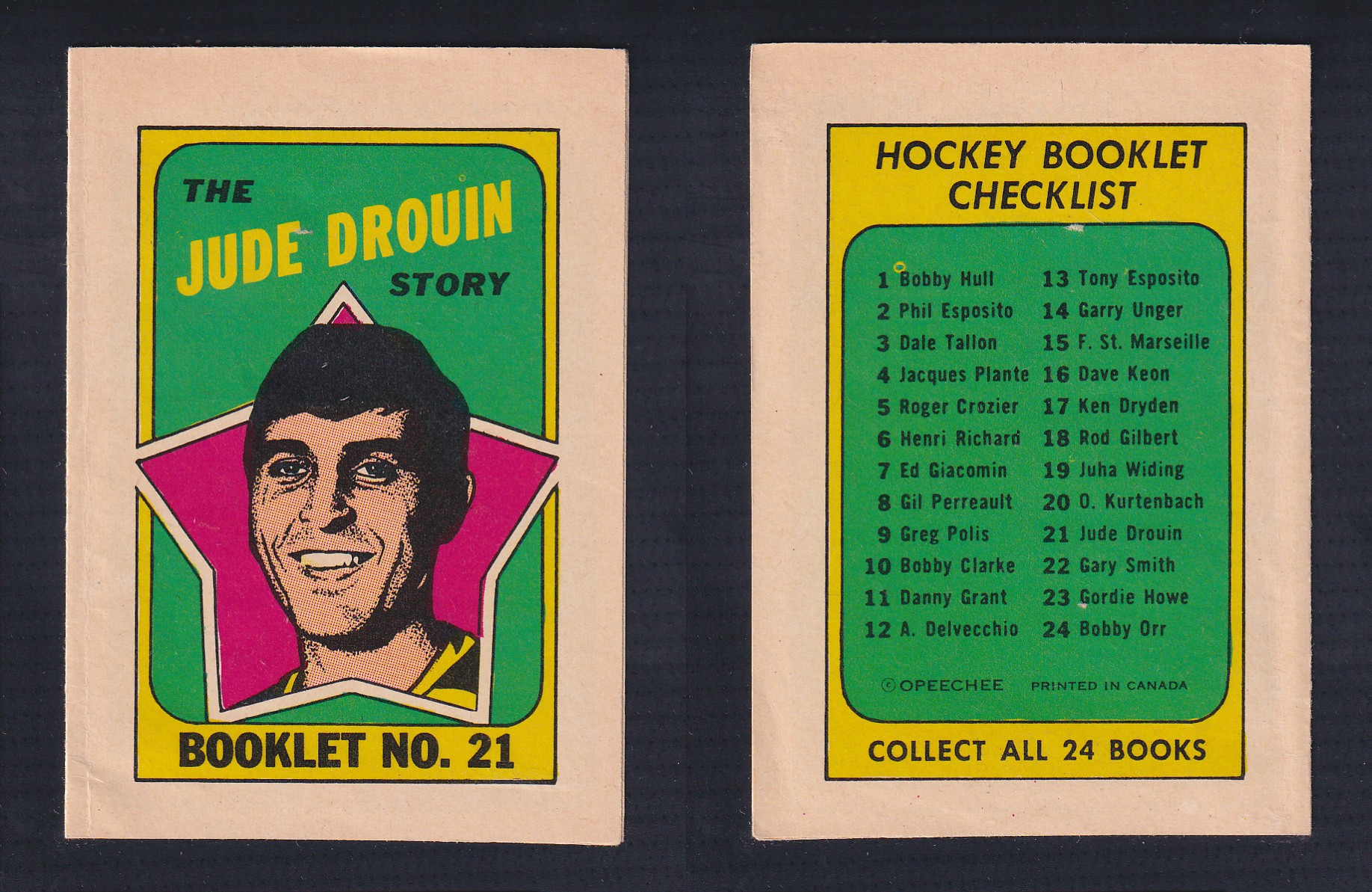 1971-72 O-PEE-CHEE STORY BOOKLET ENGLISH #21 J.DROUIN photo