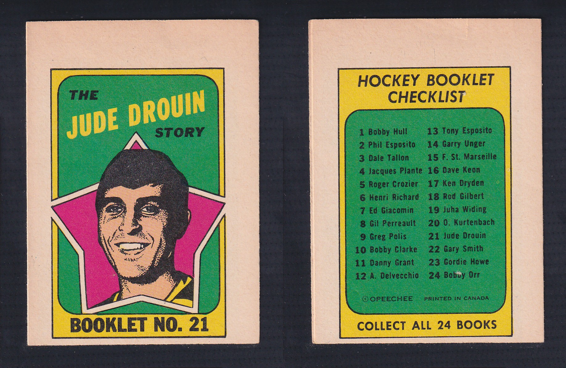 1971-72 O-PEE-CHEE STORY BOOKLET ENGLISH #21 J.DROUIN photo