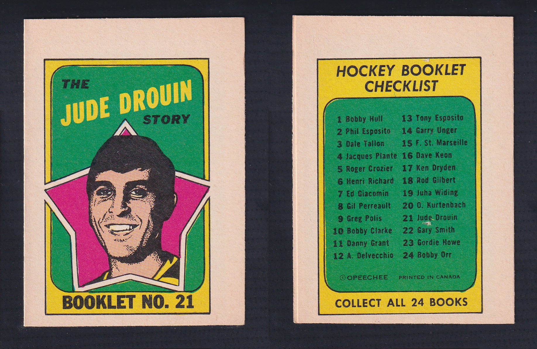 1971-72 O-PEE-CHEE STORY BOOKLET ENGLISH #21 J.DROUIN photo