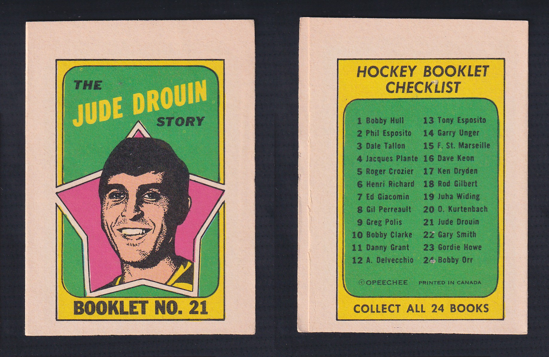 1971-72 O-PEE-CHEE STORY BOOKLET ENGLISH #21 J.DROUIN photo