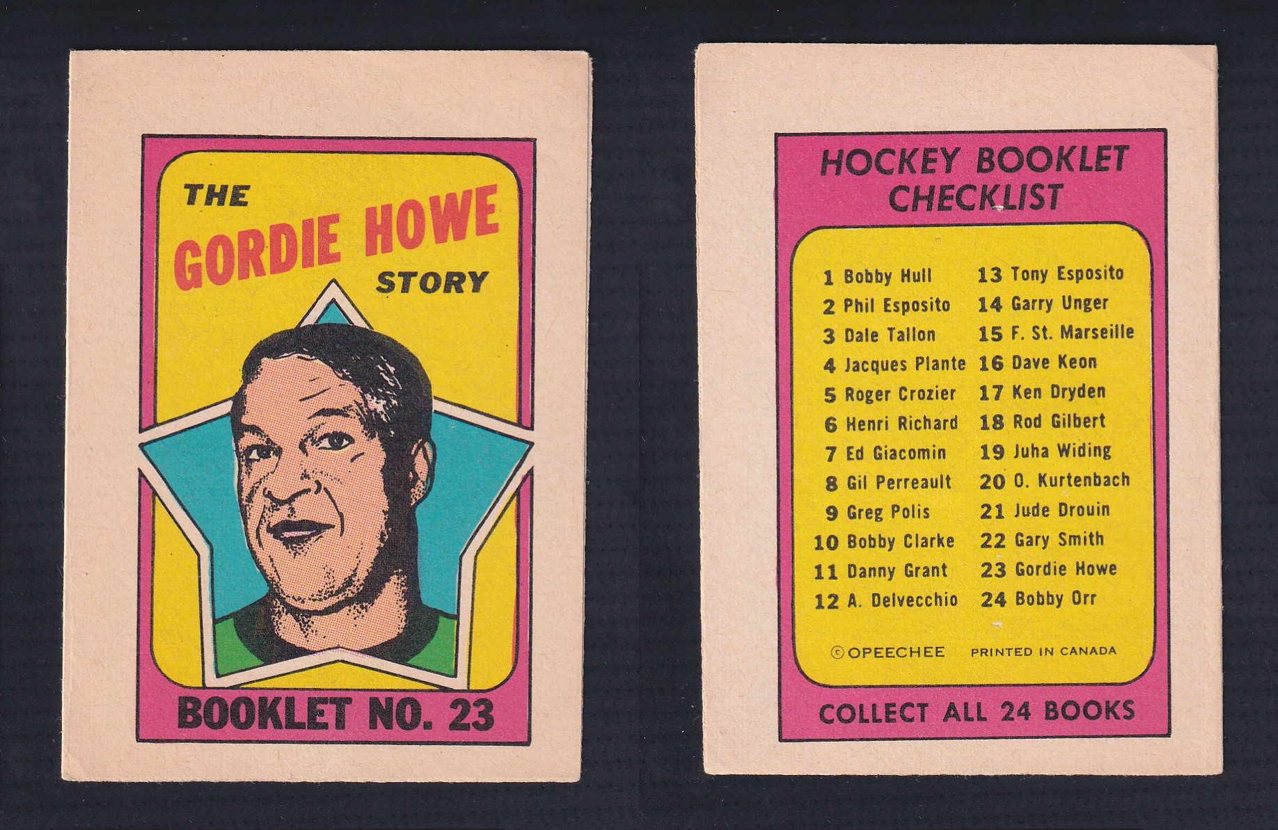 1971-72 O-PEE-CHEE STORY BOOKLET ENGLISH #23 G.HOWE photo