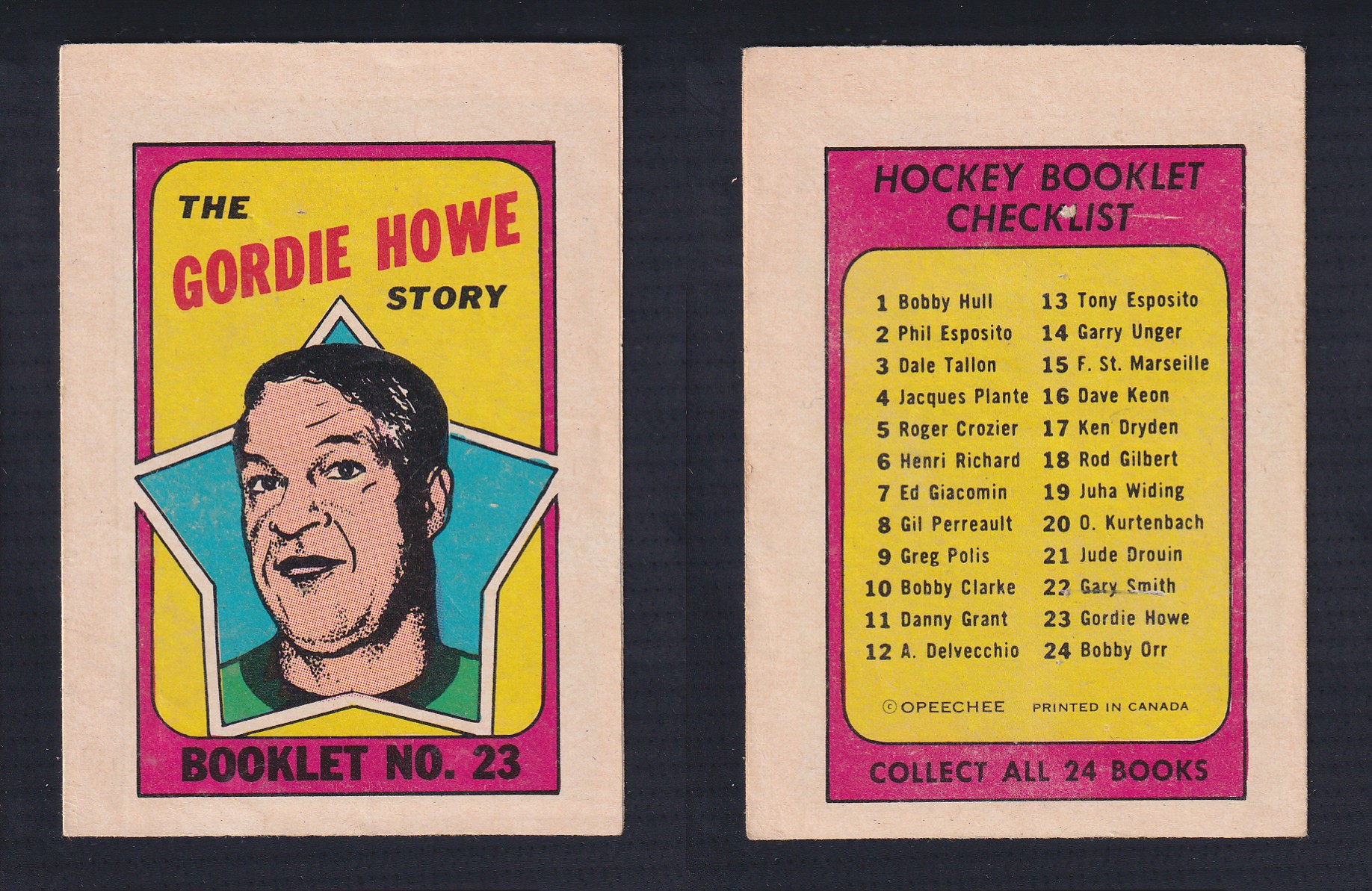 1971-72 O-PEE-CHEE STORY BOOKLET ENGLISH #23 G.HOWE photo