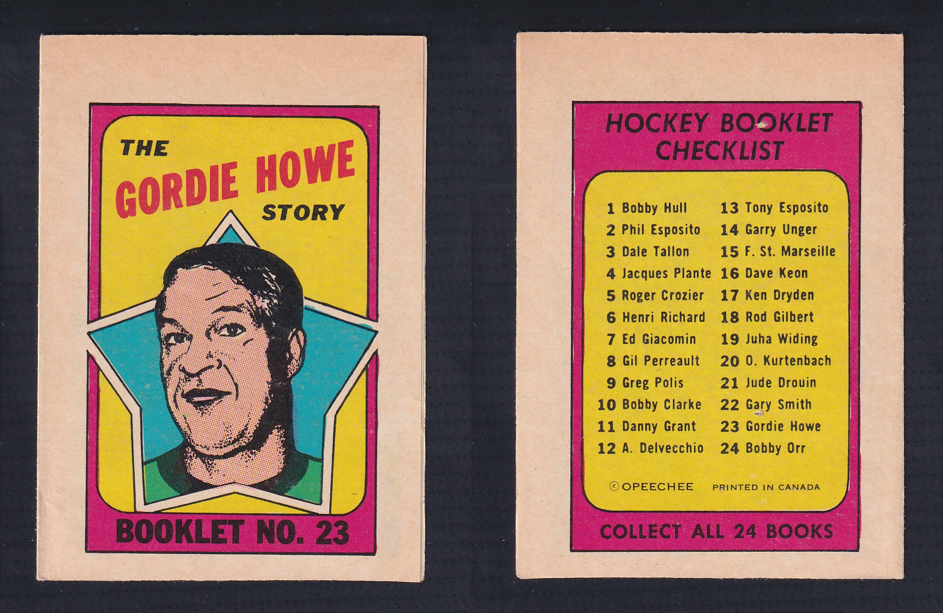 1971-72 O-PEE-CHEE STORY BOOKLET ENGLISH #23 G.HOWE photo