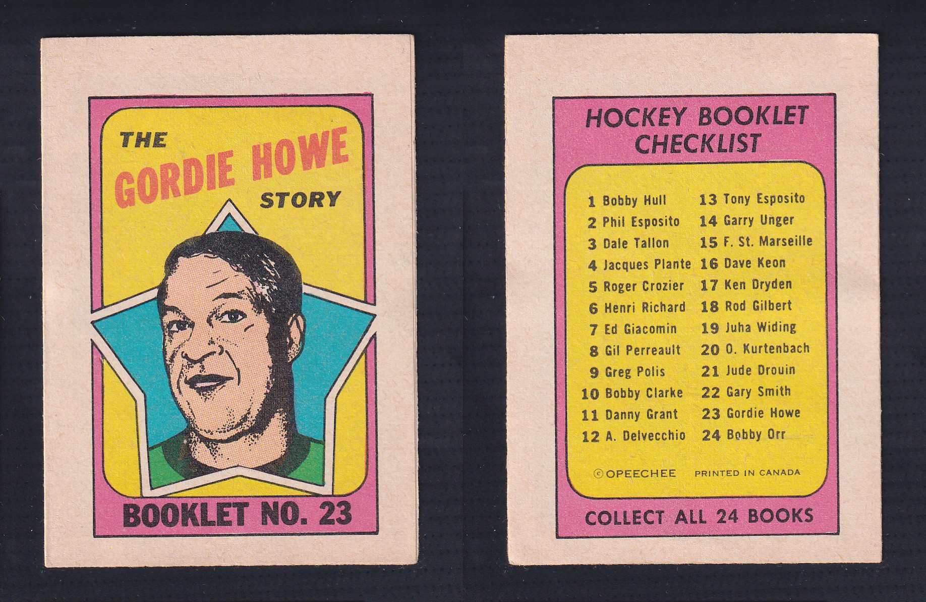 1971-72 O-PEE-CHEE STORY BOOKLET ENGLISH #23 G.HOWE photo