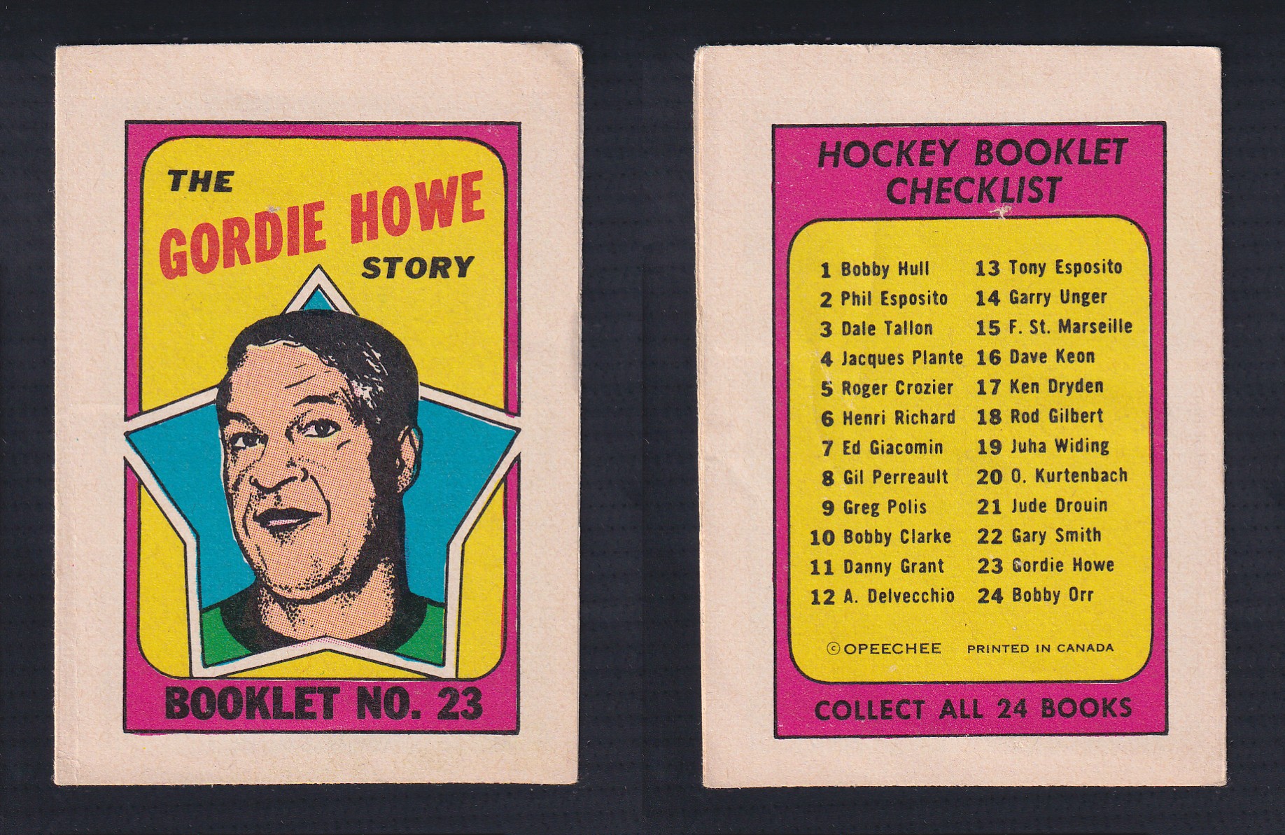 1971-72 O-PEE-CHEE STORY BOOKLET ENGLISH #23 G.HOWE photo