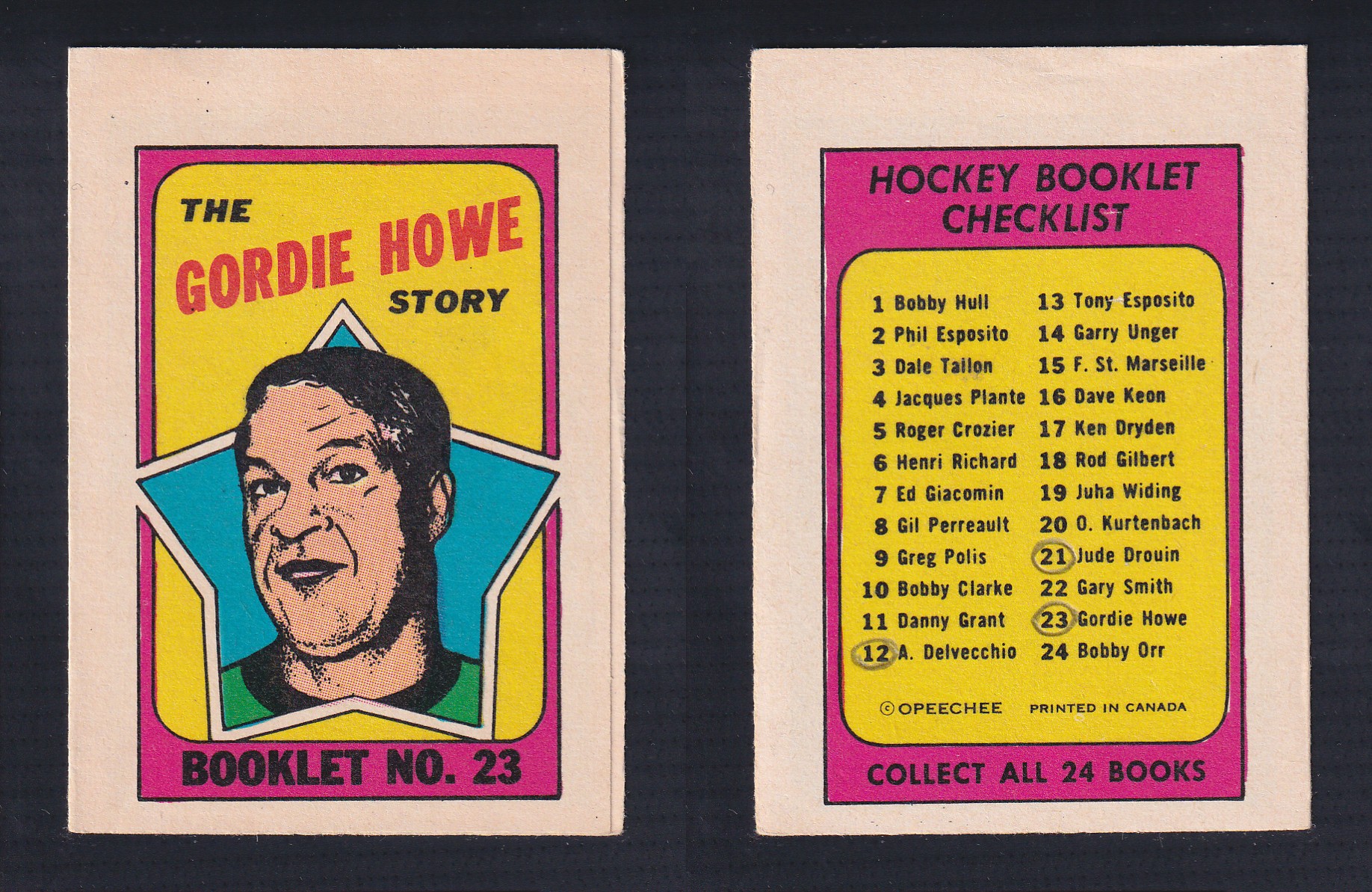 1971-72 O-PEE-CHEE STORY BOOKLET ENGLISH #23 G.HOWE photo