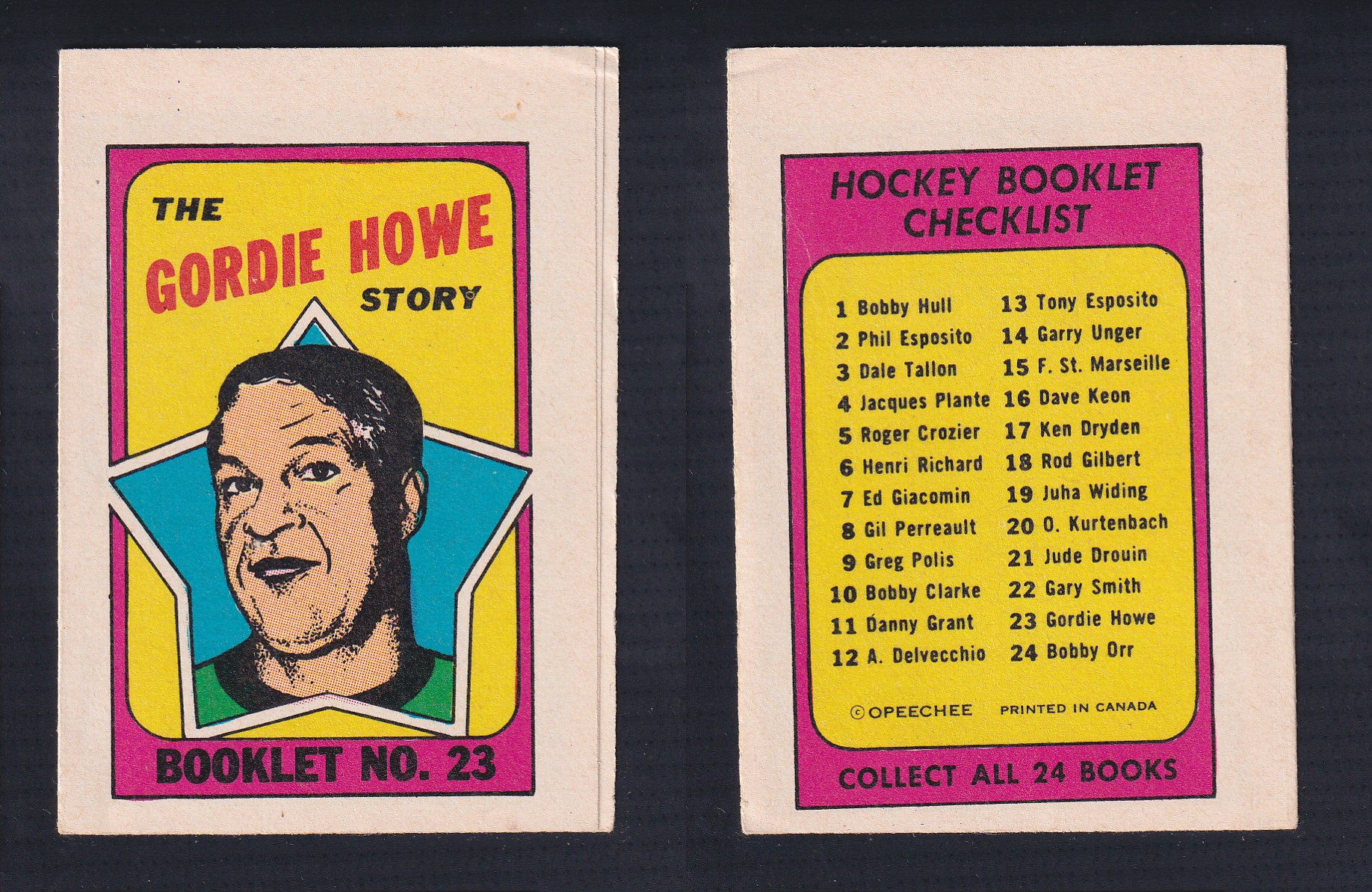 1971-72 O-PEE-CHEE STORY BOOKLET ENGLISH #23 G.HOWE photo