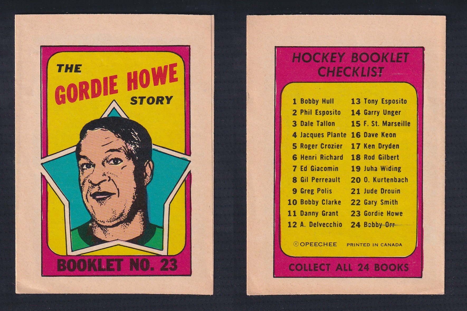 1971-72 O-PEE-CHEE STORY BOOKLET ENGLISH #23 G.HOWE photo