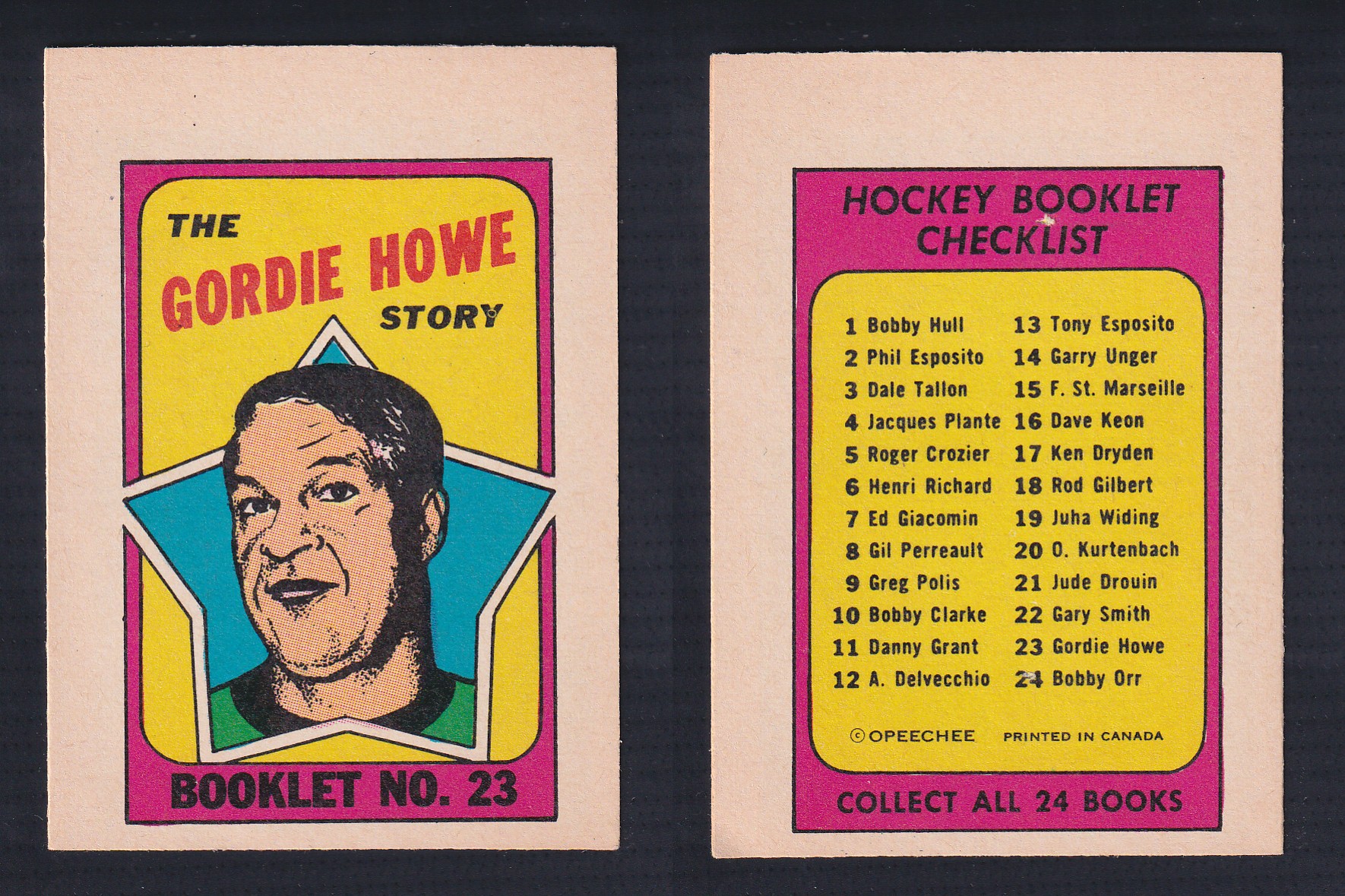 1971-72 O-PEE-CHEE STORY BOOKLET ENGLISH #23 G.HOWE photo