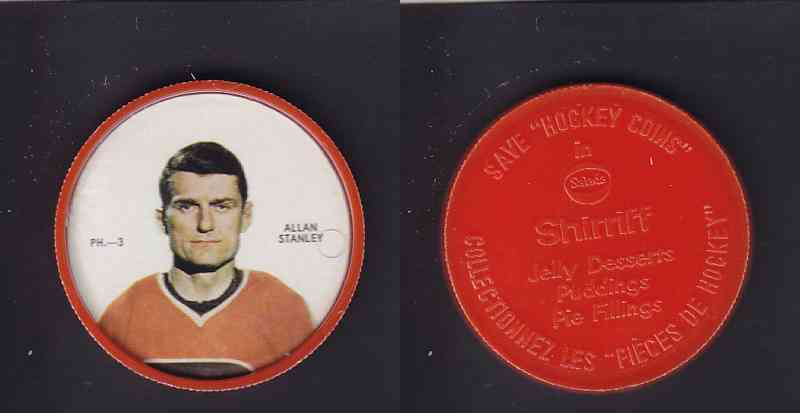 1968-69 SHIRRIFF HOCKEY COIN A. STANLEY PHI-3 *SP* photo