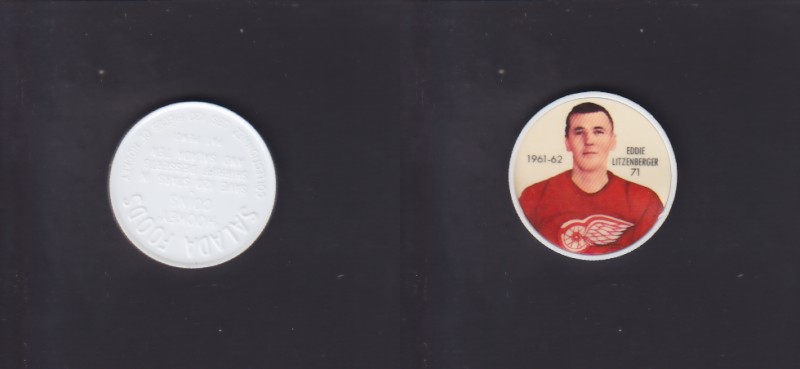 1961-62 SHIRRIFF/SALADA HOCKEY COIN #71 E.LITZENBERGER photo