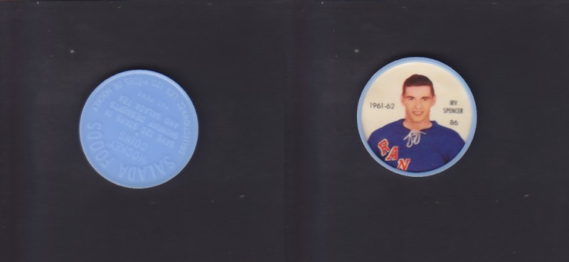 1961-62 SHIRRIFF/SALADA HOCKEY COIN #86 I.SPENCER photo