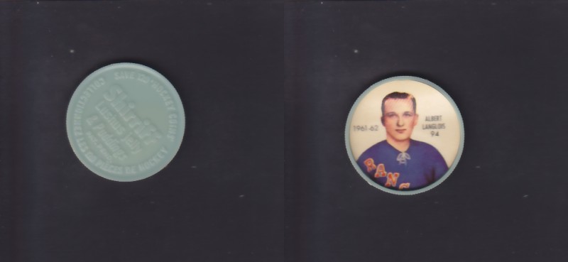 1961-62 SHIRRIFF/SALADA HOCKEY COIN #94 A.LANGLOIS photo