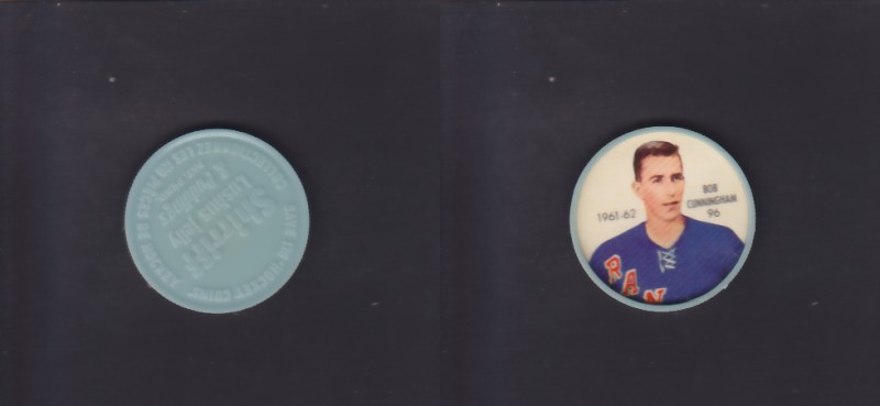 1961-62 SHIRRIFF/SALADA HOCKEY COIN #96 B.CUNNINGHAM photo