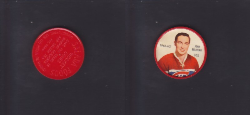 1961-62 SHIRRIFF/SALADA HOCKEY COIN #102 J.BELIVEAU photo