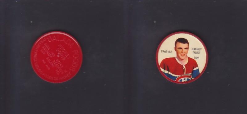 1961-62 SHIRRIFF/SALADA HOCKEY COIN #109 J-G.TALBOT photo