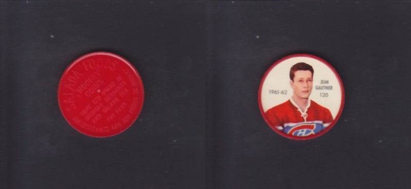 1961-62 SHIRRIFF/SALADA HOCKEY COIN #120 J.GAUTHIER photo