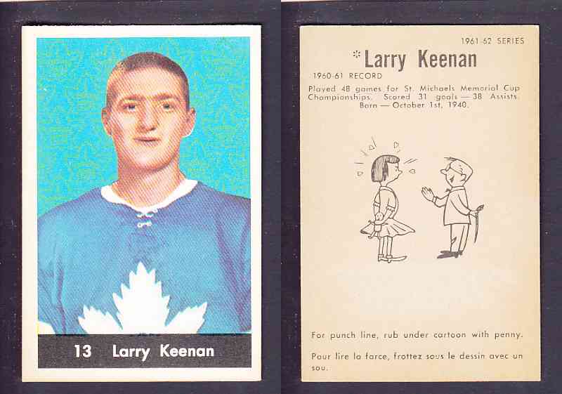 1961-62 PARKHURST HOCKEY CARD #13 LARRY KEENAN photo