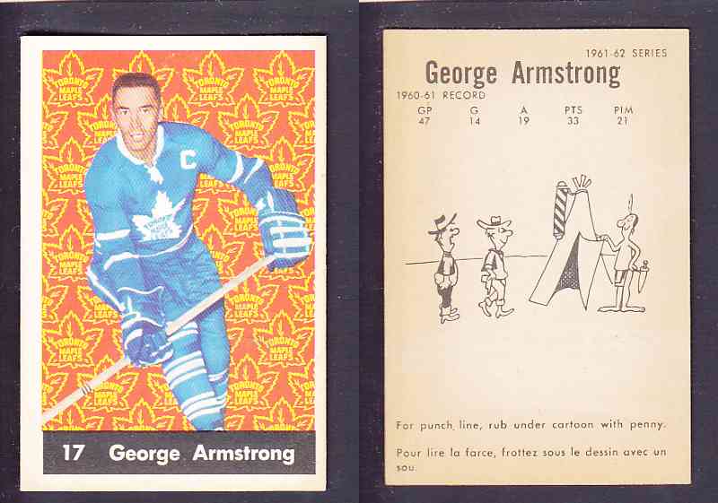 1961-62 PARKHURST HOCKEY CARD #17 GEORGE ARMSTRONG photo