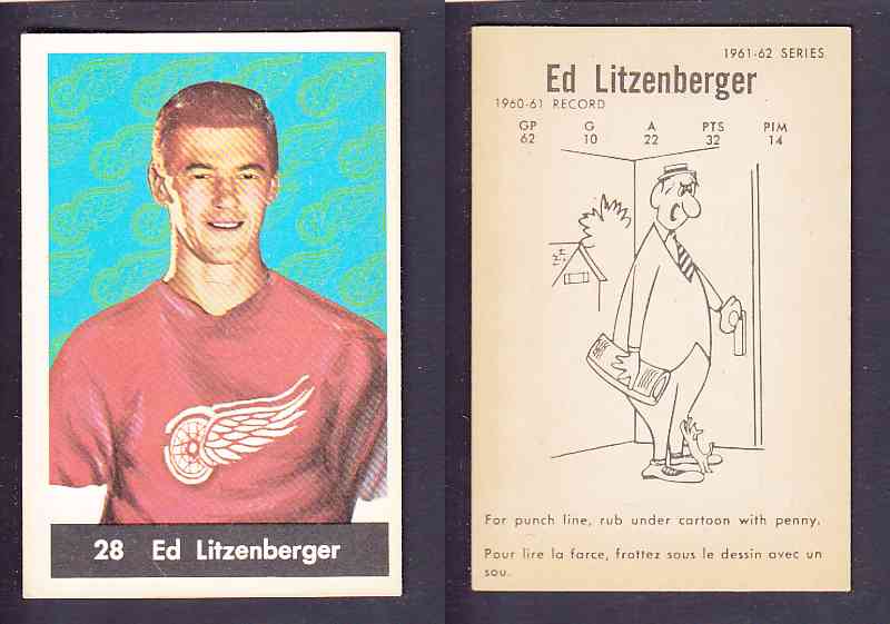 1961-62 PARKHURST HOCKEY CARD #28 ED LITZENBERGER photo