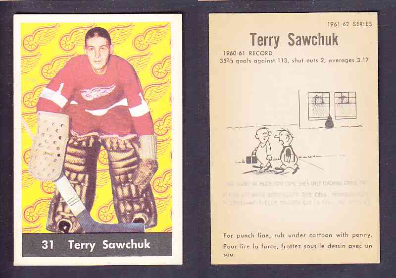 1961-62 PARKHURST HOCKEY CARD #31 TERRY SAWCHUK photo