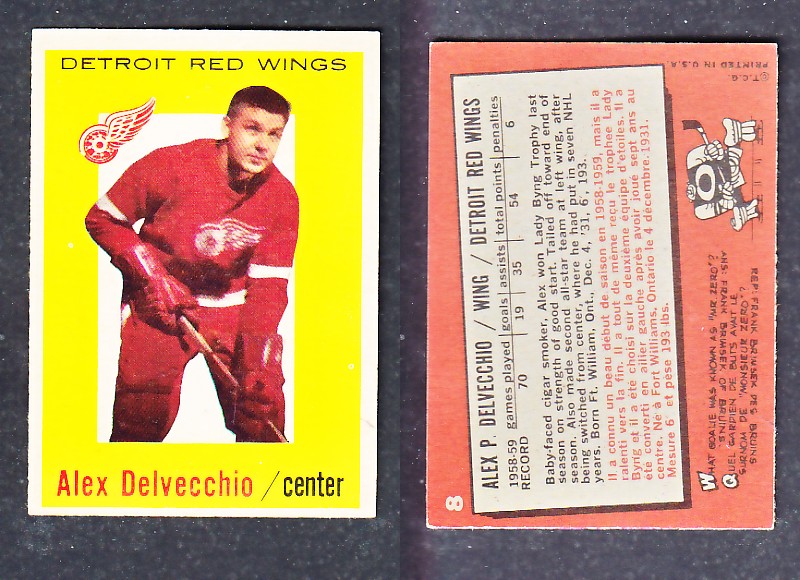 1960-61 TOPPS HOCKEY CARD A. DELVECCHIO # 8 photo