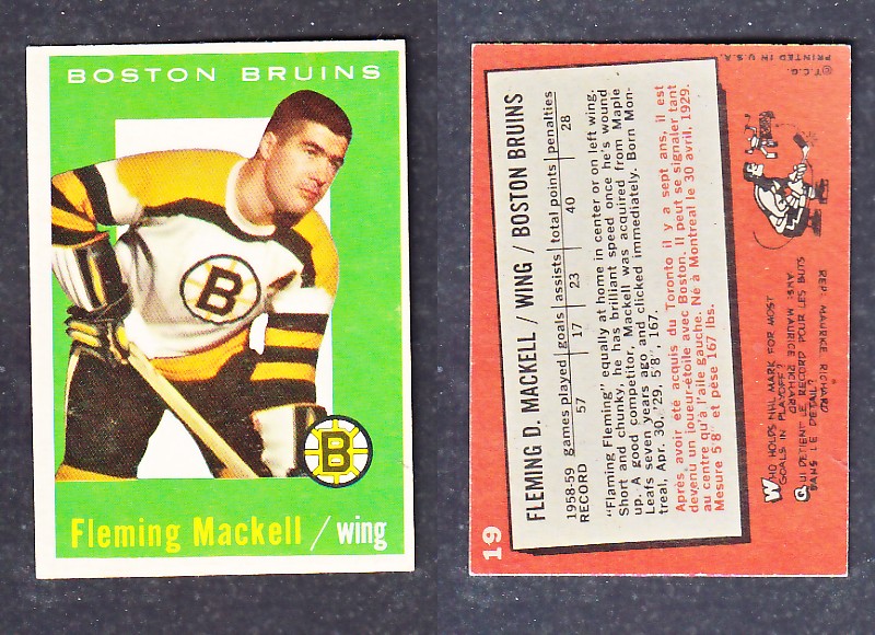 1960-61 TOPPS HOCKEY CARD F.MACKELL  # 19 photo