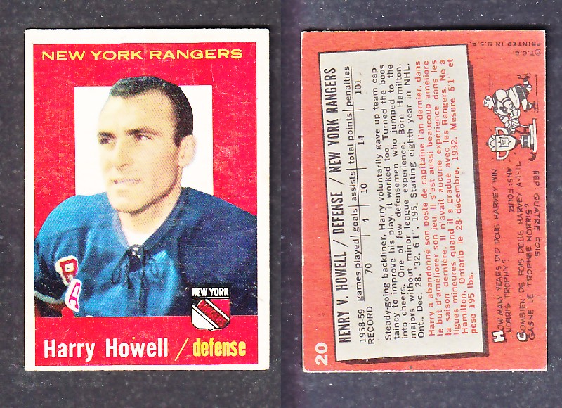 1960-61 TOPPS HOCKEY CARD H. HOWELL  # 20 photo