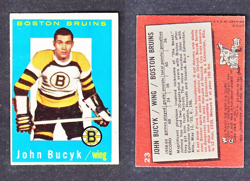 1960-61 TOPPS HOCKEY CARD J. BUCYK  # 23 photo