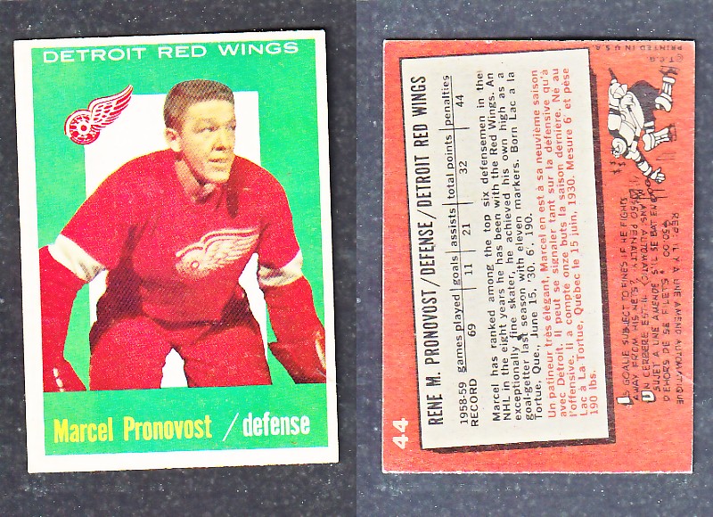 1960-61 TOPPS HOCKEY CARD M. PRONOVOST # 44 photo