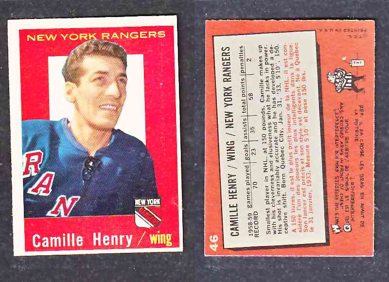 1960-61 TOPPS HOCKEY CARD C. HENRY # 46 photo