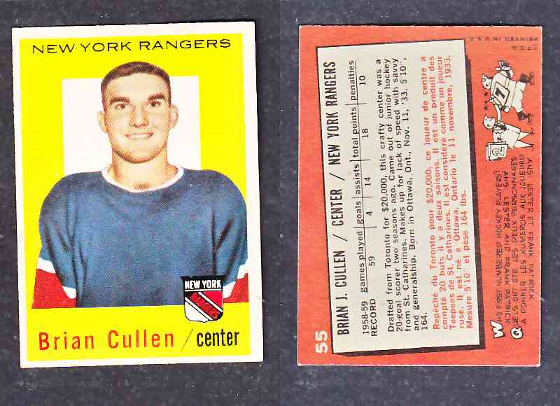 1960-61 TOPPS HOCKEY CARD B.CULLEN # 55 photo