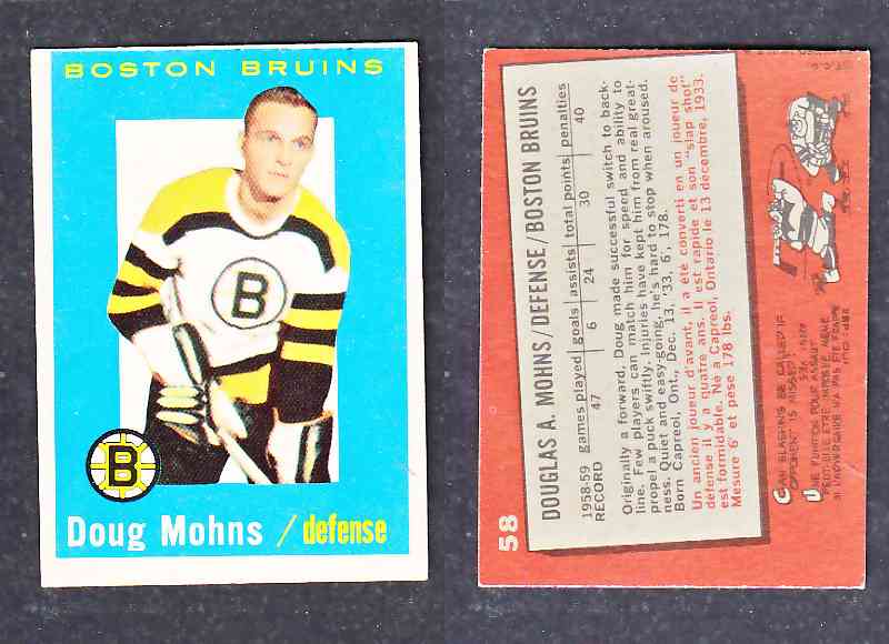 1960-61 TOPPS HOCKEY CARD D. MOHNS # 58 photo