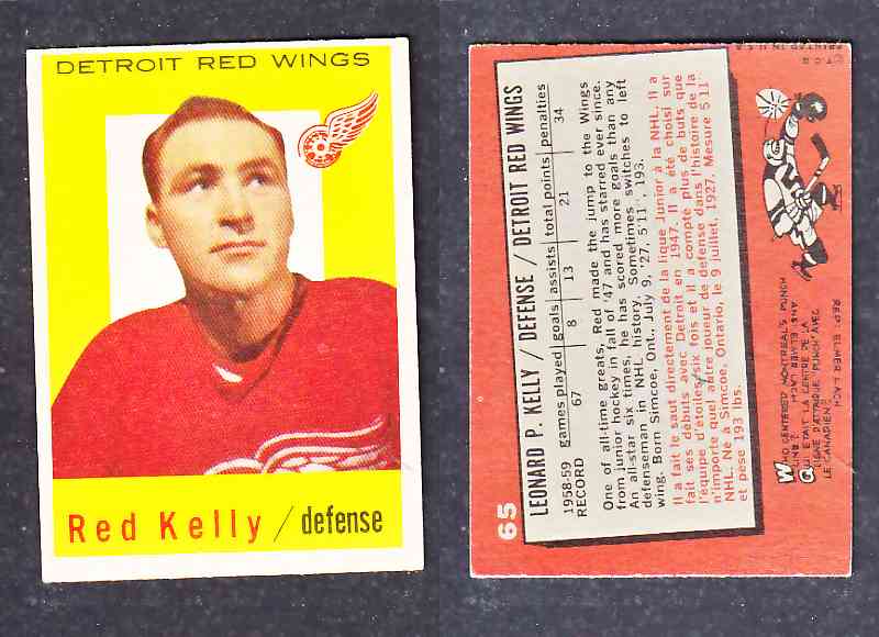 1960-61 TOPPS HOCKEY CARD R. KELLY # 65 photo