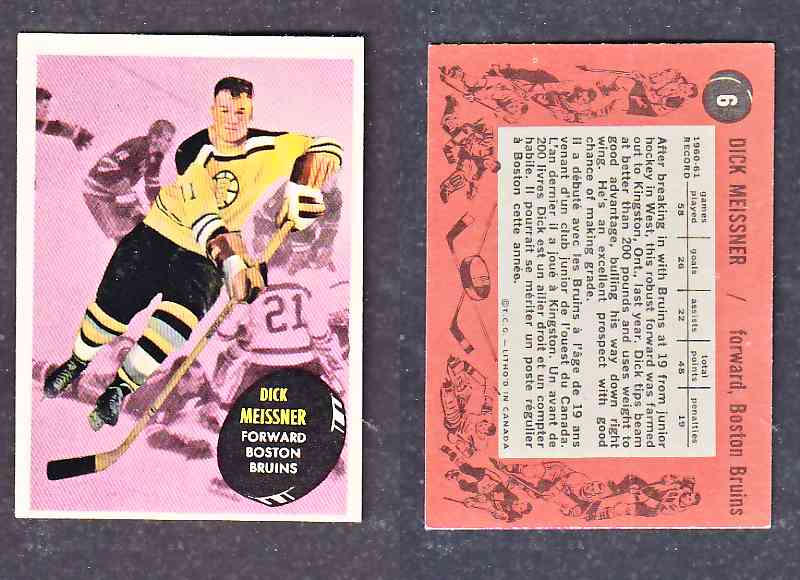 1961-62 TOPPS HOCKEY CARD D. MEISSNER  # 6 photo